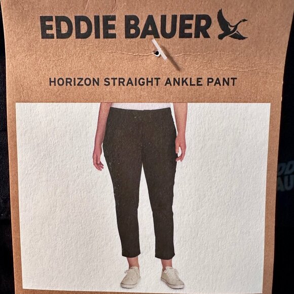 Eddie Bauer Women's Horizon Straight Ankle Pant Size 8 Black Outdoor Casual NEW - Picture 13 of 15